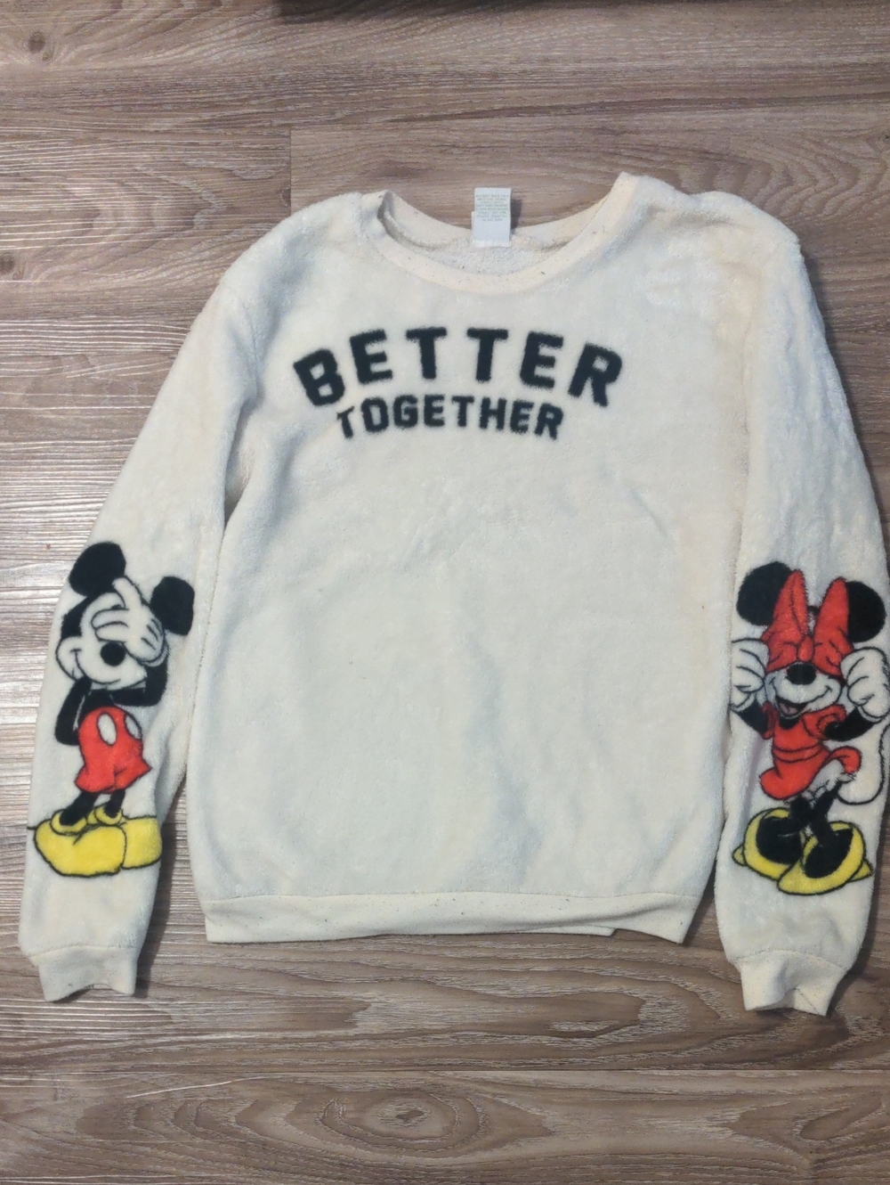 "Better Together" Disney Characters Mickey & Minnie Mouse On Each Side Of Arm.